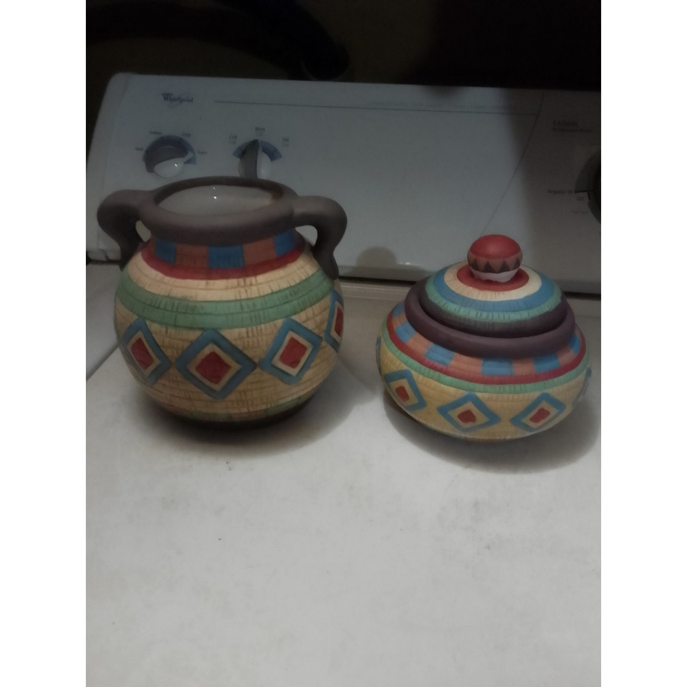 Vintage Decorative Ceramic Pottery Native America Southwest Aztec Bowl With A...
